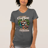 Grappig shirt met luiaard en koffie drinker (Voorkant)