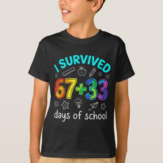 Grappig shirt overleefde 100 dagen 67 Meme (Voorkant)