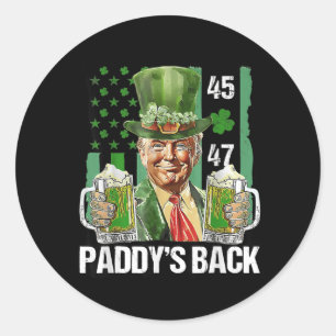 Grappig Shirt Trump Paddys Terug 45 47 St Patricks Ronde Sticker