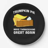 Grappig Shirt Trumpkin Pie Maak Thanksgiving Groot Papieren Bordje (Voorkant)