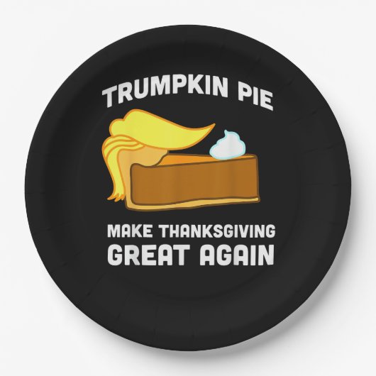 Grappig Shirt Trumpkin Pie Maak Thanksgiving Groot Papieren Bordje (Voorkant)