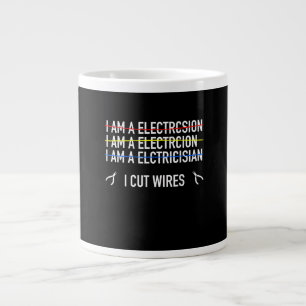 Grappig Shirt van de elektricien, ik knip kabels Grote Koffiekop