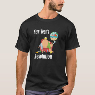 Grappig Shirt voor de resolutie van het nieuwjaar.