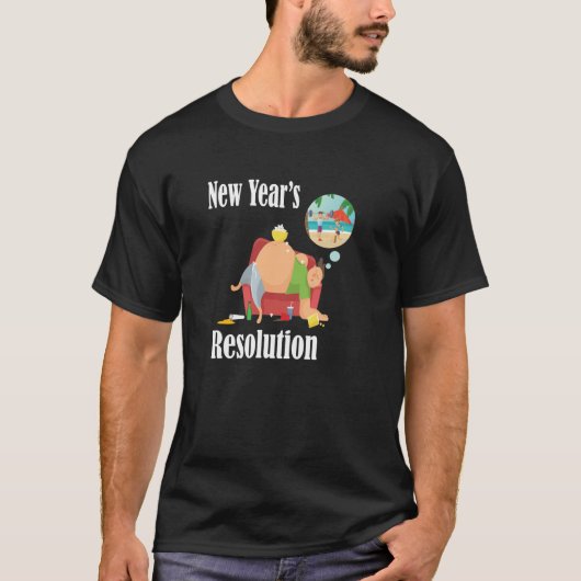 Grappig Shirt voor de resolutie van het nieuwjaar. (Voorkant)