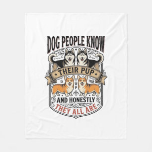 Grappig shirt voor hondenliefhebbers met vintage p fleece deken