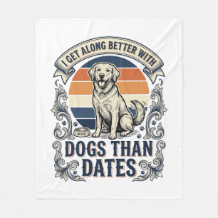 Grappig shirt voor hondenliefhebbers Vintage gravu Fleece Deken