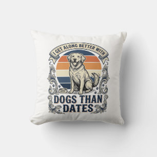 Grappig shirt voor hondenliefhebbers Vintage gravu Kussen