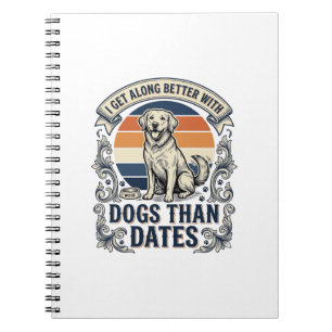 Grappig shirt voor hondenliefhebbers Vintage gravu Notitieboek