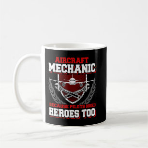 Grappig shirt voor vliegtuigmecanicien Vliegtuig o Koffiemok