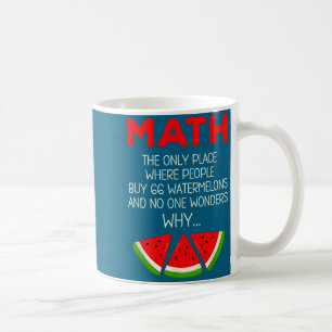 Grappig shirt wiskunde watermeloen berekening grap koffiemok