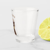 Grappig Shot Glas met Gelukkige Struisvogel - Aang (Rechts)