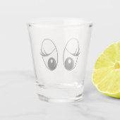 Grappig Shot Glass met nieuwsgierige ogen Glas (Achterkant)