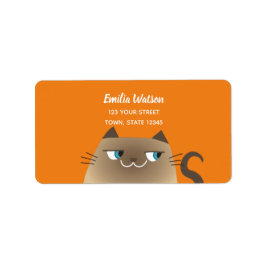 Grappig Siamees kat retouradres Etiket