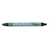 Grappig Siamees kattenpatroon gepersonaliseerd Zwarte Inkt Pen (Voorkant)