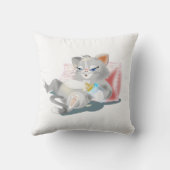 Grappig Sierkussen met Baby Cat Drink Milk (Achterkant)