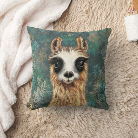 Grappig Sierkussen met Curious Llama (Deken)