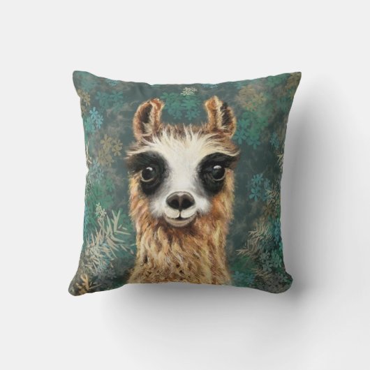Grappig Sierkussen met Curious Llama (Achterkant)