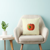 Grappig Sierkussen met Happy Worm In Red Apple (Stoel)