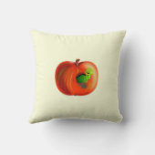 Grappig Sierkussen met Happy Worm In Red Apple (Achterkant)