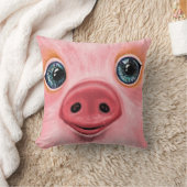 Grappig Sierkussen Roze Babyvarken - Smile (Deken)