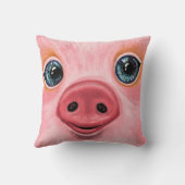 Grappig Sierkussen Roze Babyvarken - Smile (Achterkant)