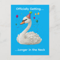 Grappig sierlijk zwaan verjaardag grafisch ontwerp