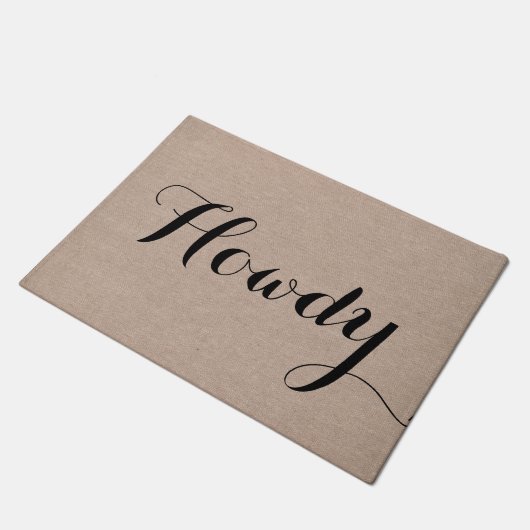 Grappig simpel, modern hallo, howdy quote gezegde deurmat (Schuin)