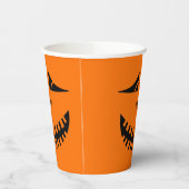 Grappig Sinaasappel Black Pumpkin Face Halloween Papieren Bekers (Links)