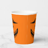Grappig Sinaasappel Black Pumpkin Face Halloween Papieren Bekers (Rechts)