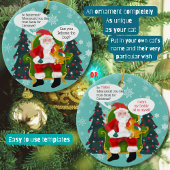 Grappig Sinaasappel Cat Bezoeken Santa Custom Chri Keramisch Ornament