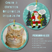 Grappig Sinaasappel Cat Bezoeken Santa Custom Chri Keramisch Ornament