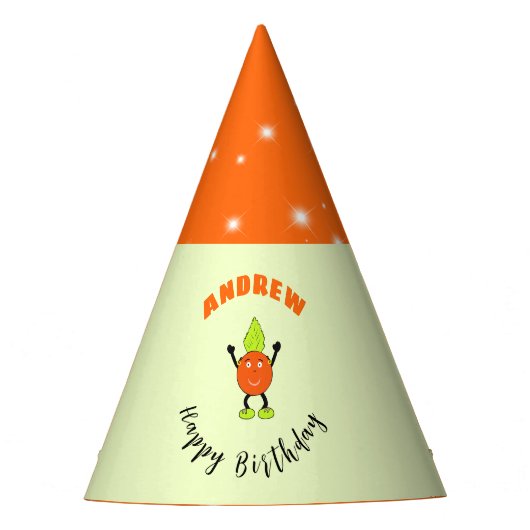 Grappig sinaasappel feesthoedjes (Voorkant)