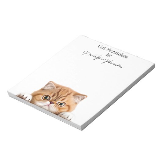 Grappig Sinaasappel Ginger Tabby Cat Notitieblok (Linkerzijde)