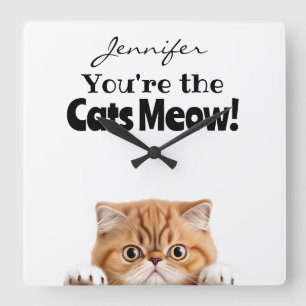 Grappig Sinaasappel Ginger Tabby Kat Wandklok