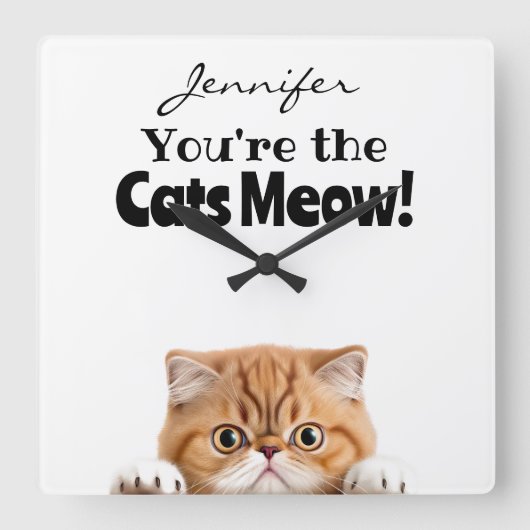 Grappig Sinaasappel Ginger Tabby Kat Wandklok (Voorkant)