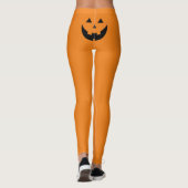 Grappig sinaasappel Jack o lantaarn pompoen gezich Leggings (Achterkant)