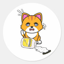 Grappig Sinaasappel Kat gemorste mayonaise