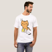Grappig Sinaasappel Kat gemorste mayonaise T-shirt (Voorkant volledig)