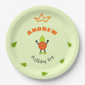 Grappig sinaasappel papieren bordje (Voorkant)