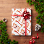 Grappig Sinaasappel Santa Corgi Christmas Cadeaupapier<br><div class="desc">Schattigee Santa Corgi illustratie kerstinpakpapier.</div>