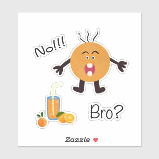 Grappig sinaasappel sticker (Vel)