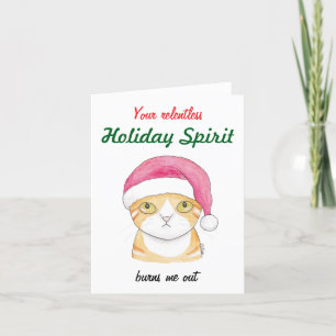Grappig Sinaasappel Tabby Ginger Grumpy Cat Christ Feestdagen Kaart