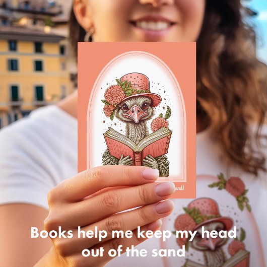 Grappig Sinaasappel vogelillustratie struisvogel B Briefkaart