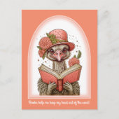 Grappig Sinaasappel vogelillustratie struisvogel B Briefkaart (Voorkant)