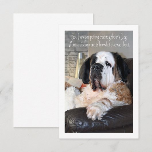 Grappig Sint Bernard hondenportret Bedankkaart (Voorkant / Achterkant)