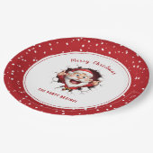 Grappig Sinterklaas Kerstfeest Rood Wit Papieren Bordje (Gekanteld)