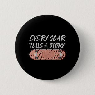Grappig Skate Geschaafde Design Cool Skateboarder  Ronde Button 5,7 Cm