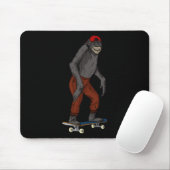 Grappig skateboard aap cadeau-idee 4 Skate And Hal Muismat (Met muis)