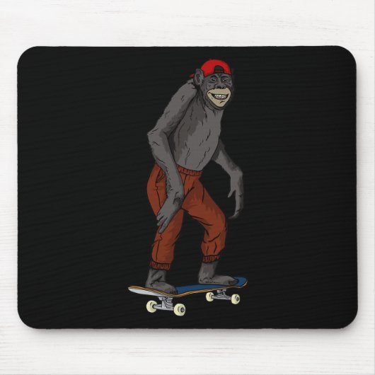 Grappig skateboard aap cadeau-idee 4 Skate And Hal Muismat (Voorkant)