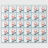 Grappig skateboard kerstcadeau cadeaupapier (Vlak)